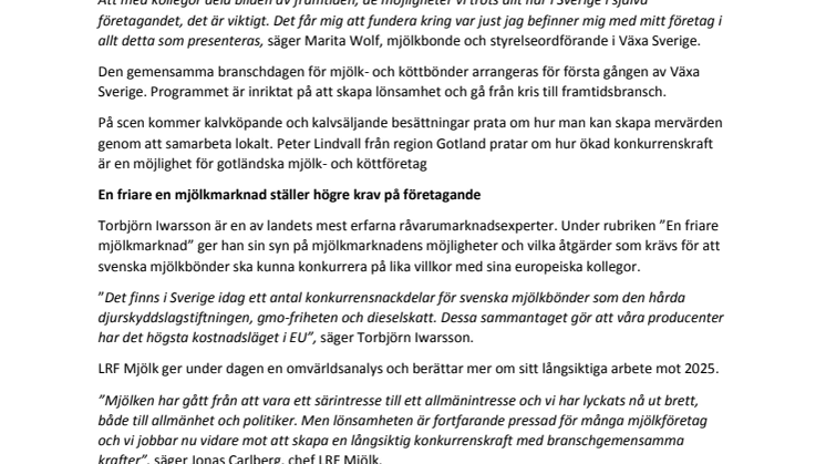Ingen mjölk – inga kalvar: Branschdag för mjölk- och köttföretagare på Gotland