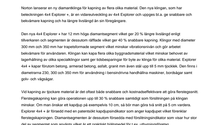 Effektivare kapning av flera olika material med en och samma diamantklinga