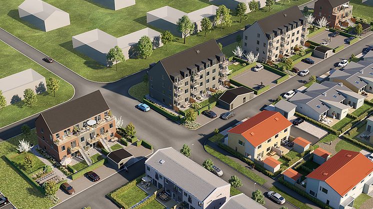 34 bostadsrätter växer fram i Brf Syrenen i Tygelsjö. Här bygger OBOS hundratals nya bostäder i en trädgårdsstad.