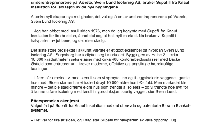 Knauf Insulations Supafill skaper nye muligheter når et nytt boligområde i Fredrikstad vokser