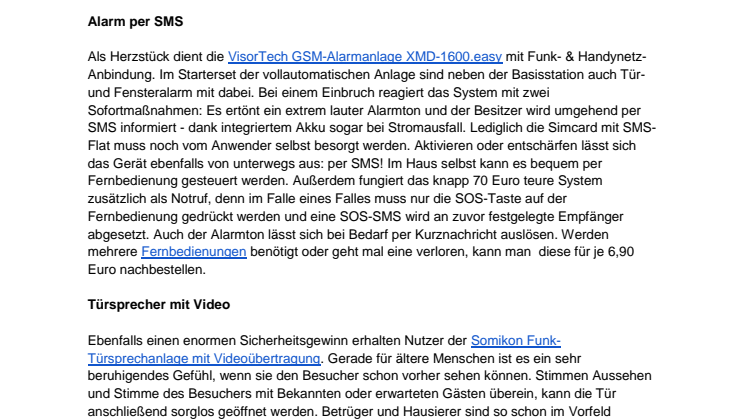 Modulare Alarmanlage verspricht Sicherheit für Haus und Hof auch in der Urlaubszeit