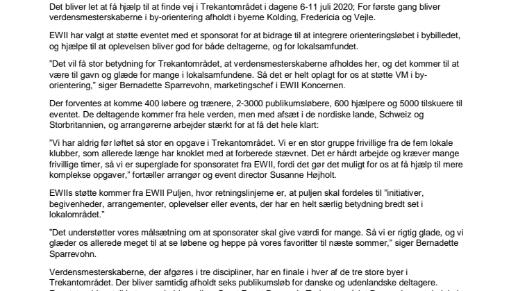 EWII sponsorerer VM i by-orientering 