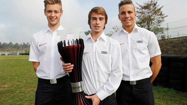 Audi Sport TT Cup 2015 endelig stilling - Dennis Marschall (D) nr 3, Jan Kisiel (PL) nr 1, Nicolaj Møller Madsen (DK) nr 2