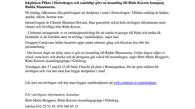 Sandskulpturtävling i Slottsskogen