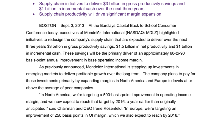 Mondelēz International Drives Margin Expansion Through Supply Chain Redesign