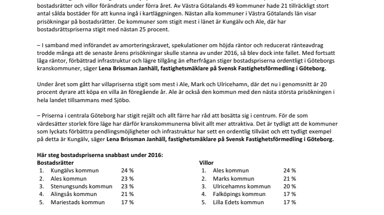 Starkt år på bostadsmarknaden i Västra Götaland 