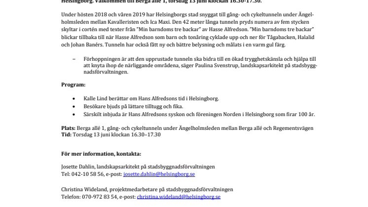 Pressinbjudan: Kalle Lind berättar om Hasse Alfredsons tid i Helsingborg