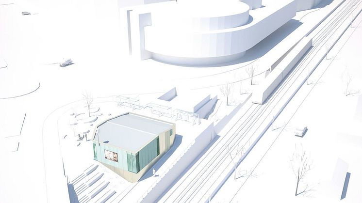 Arkitektskisse av det oppgraderte stasjonsområdet.