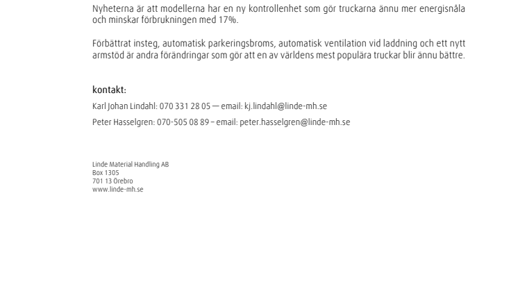 Nyhet från World of Material Handling - Linde 386 EVO