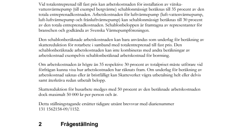 Skatteverkets ställningstagande