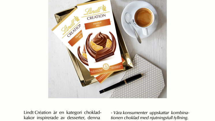 Upptäck nya Lindt Création Orange – en njutningsfull smak perfekt för hösten.