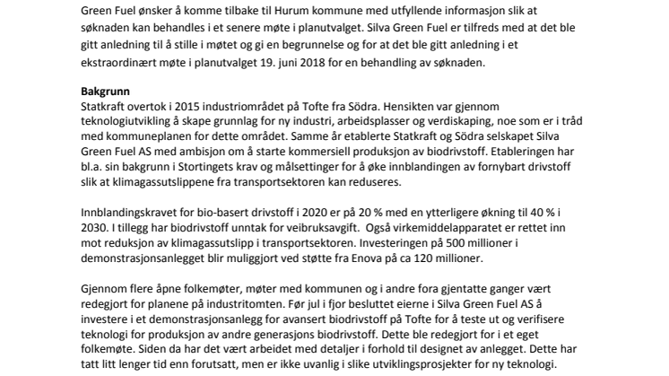 Brev til Hurum kommune juni 2018