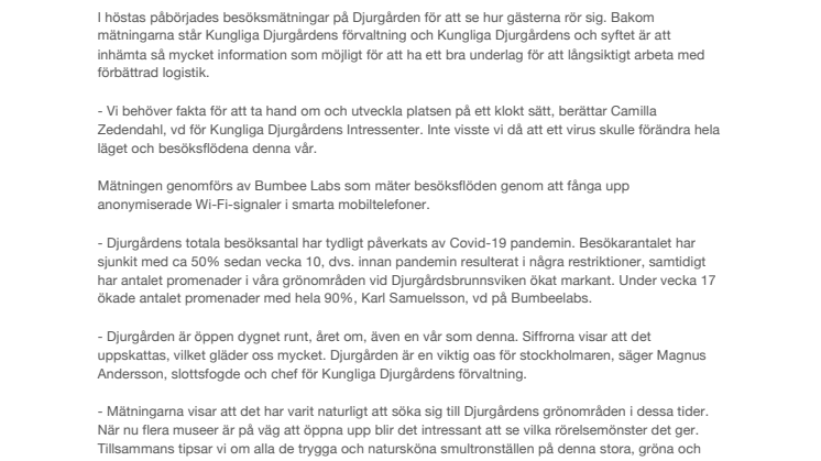 Det gröna Djurgården lockar fler besökare i pandemitider