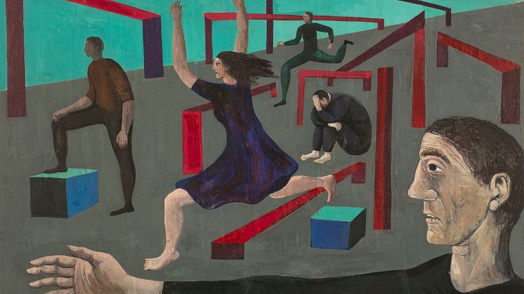 Peter Weiss, Teaterskiss, 1955, gouache på kartong. 