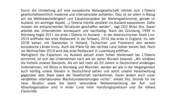 Ein entscheidender Schritt in Richtung Internationalisierung 