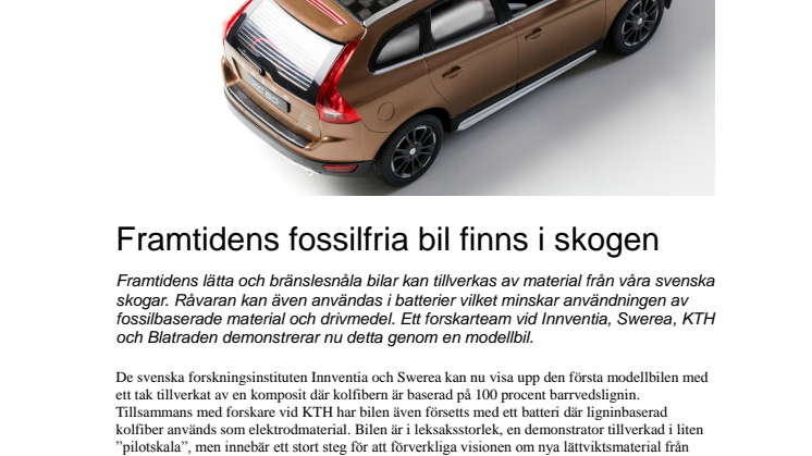 Framtidens fossilfria bil finns i skogen