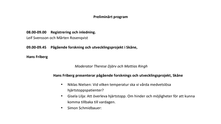 Vetenskapligt symposium 11 April 2016