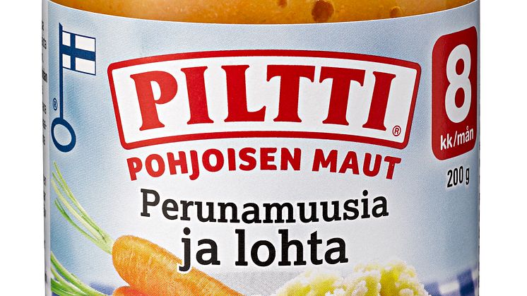 Piltti Pohjoisen Maut: Perunamuusia ja lohta, 8kk