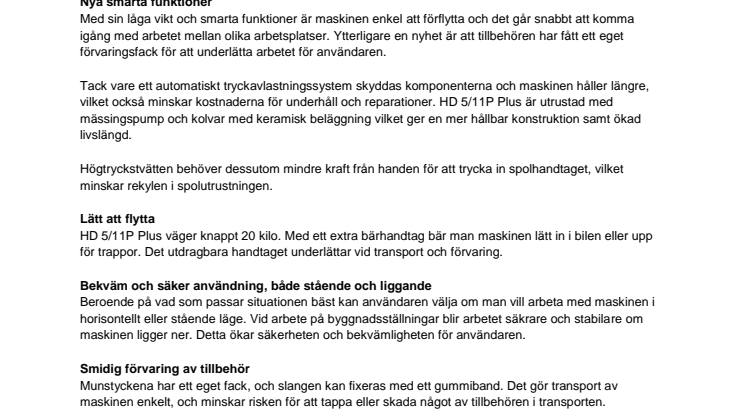 Lättare och säkrare högtryckstvättning med Kärcher HD 5/11P Plus