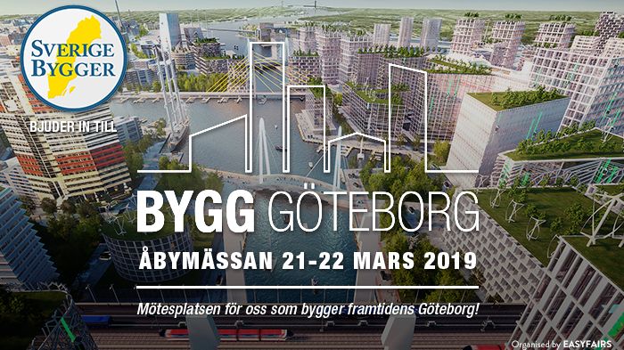 Sverige Bygger bjuder dig till BYGG GÖTEBORG på Åbymässan 21-22 mars