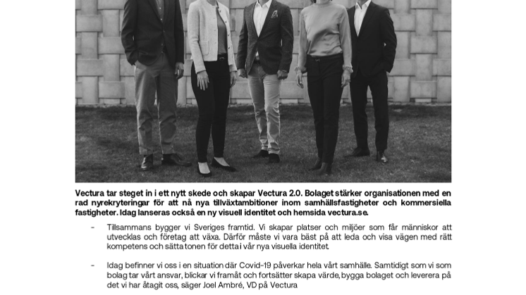 Vectura stärker upp organisationen med sikte på acceleration och lanserar ny visuell identitet 