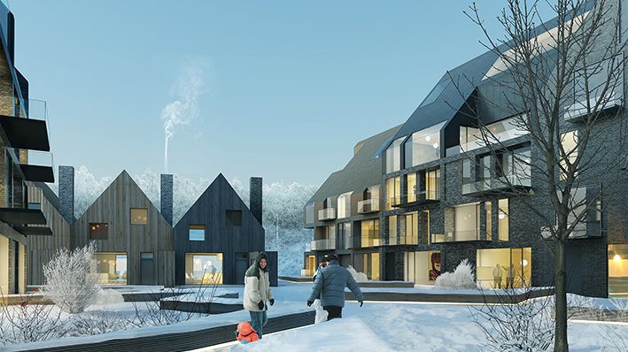 nya hovås vintermiljö gårdsmiljö