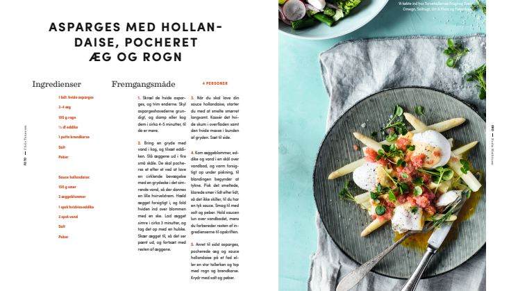Opskrift: Asparges med hollandaise, pocheret æg og rogn