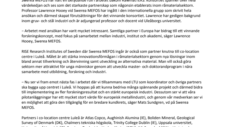 Stark råvaruforskning i Luleå ger miljonprojekt