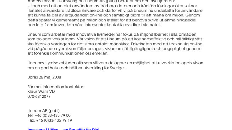 Teckna aktier on-line, Lineum gör det enklare!
