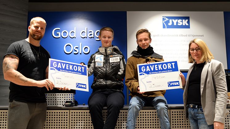 Fra venstre: Sales & Marketing Manager Krister Andreassen, Marcus Grasto Nilsson, Kristian Moen og Social Media & Digital Coordinator Janne Møller-Nielsen. Foto: Pernille / Norges Idrettsforbund