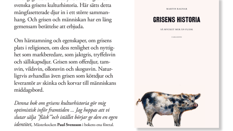 Ny bok: "Grisens historia - så mycket mer än fläsk"