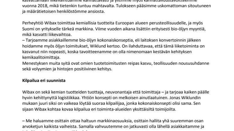 Wibax saavutti miljardin kruunun tavoitteensa