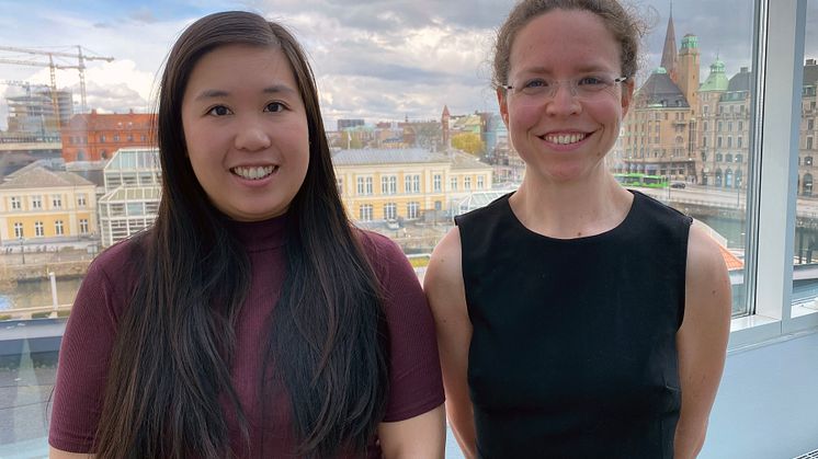Sandy Chan, processingenjör på Sydvatten, och Josefin Barup, utvecklingsingenjör på VA SYD/Sweden Water Research.