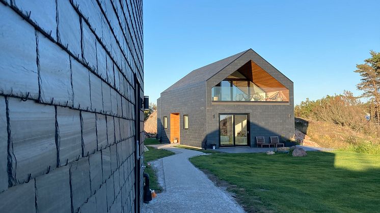 Takskifferfasad på villa, leverantör Nordskiffer