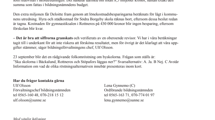 Oberoende granskning av skolutredningen i Sunne