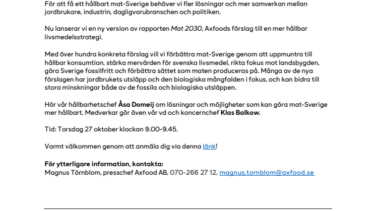 Mat 2030 – Axfood presenterar över 100 hållbara lösningar för matSverige .pdf