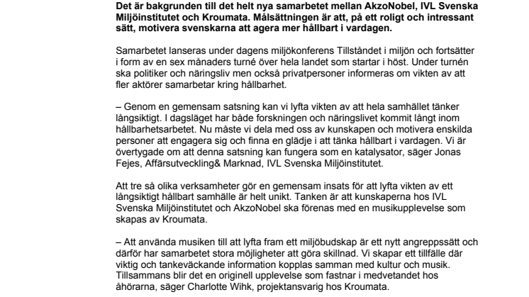 Unikt samarbete ska få svenskarna att tänka hållbart – Näringsliv, kultur och forskningsvärlden i gemensam kraftsamling