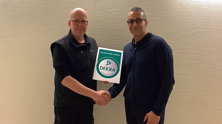 DEKRA:s Regiontekniker Sture Lundström tillsammans med Norrlands Bils Servicemarknadschef Rabih Bdeir