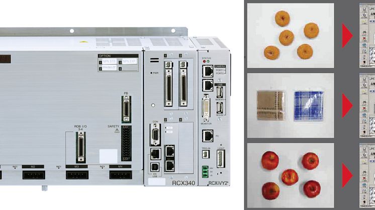RCX340 Controller and RCXiVY2+ (LEFT),  Handles Irregular Shaped Products such as Foodstuffs and Clothing (RIGHT)