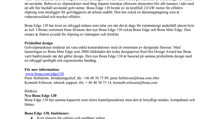 Ny kantslipmaskin för golvrenovering