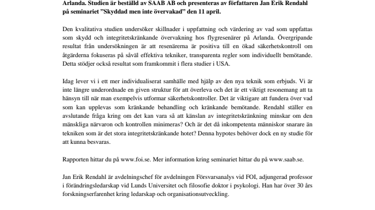 Skydd eller integritetskränkande övervakning?