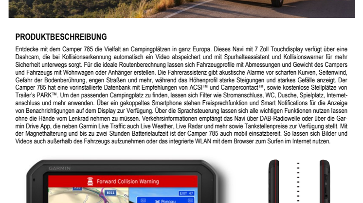 Datenblatt Garmin Camper 785 MT-D