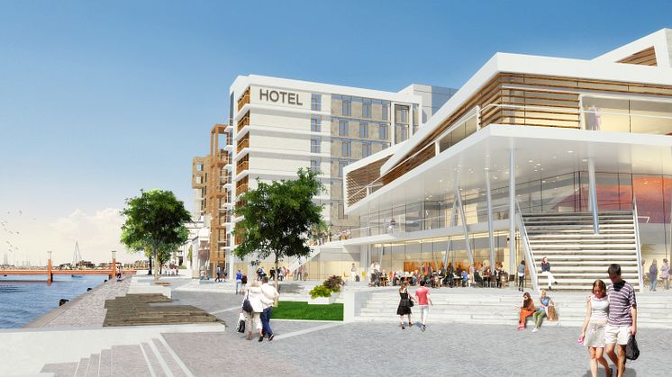 Nya mötesplatsen med hotell, kongress och bostäder med kajpromenad