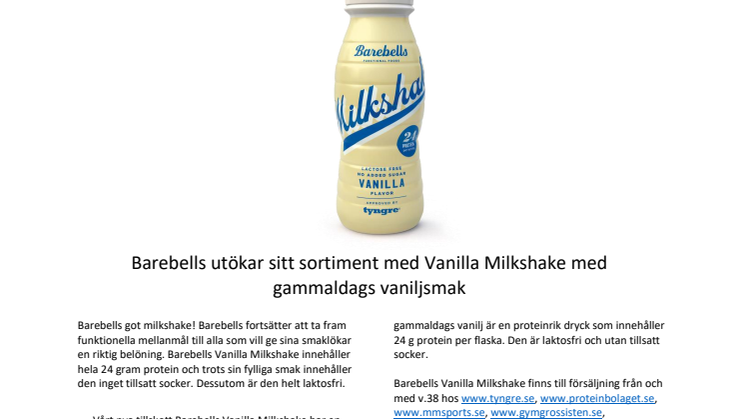Barebells Vanilla Milkshake 