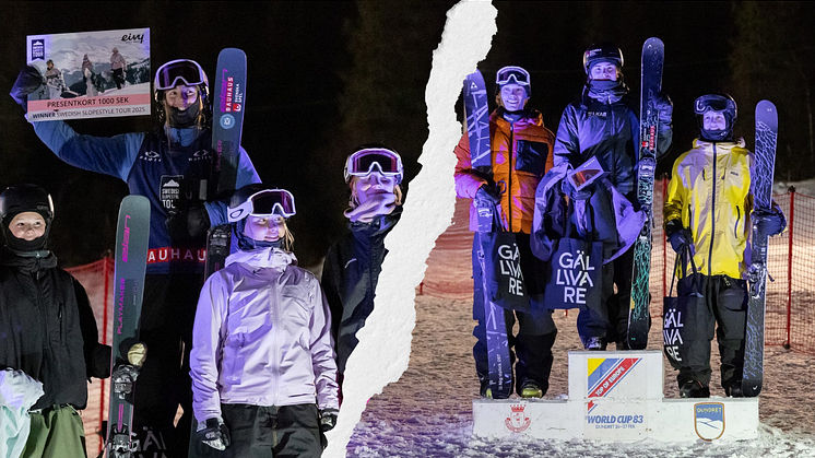 Pallen i dam-respektive herrklassen FIS Elit. Foto: Magnus Elmén.