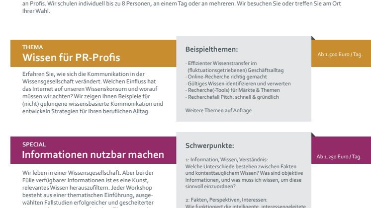 NIMIRUM Workshops für Kommunikationsprofis