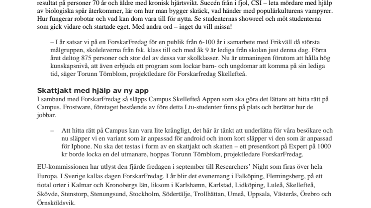 Fredagsmys med forskare på Campus Skellefteå!