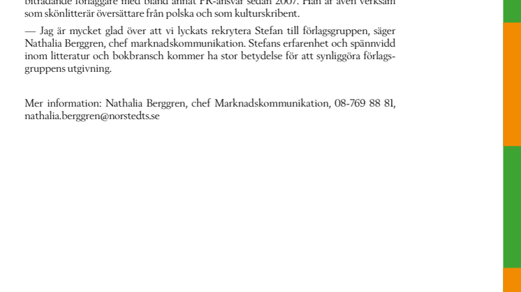Stefan Ingvarsson värvas till Norstedts