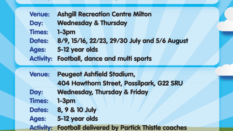 Football, dance and multi sports