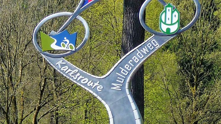 Gemeinsamer Streckenabschnitt der Karlsroute und des Mulderadwegs. Foto: Wirtschaftsförderung Erzgebirge GmbH 